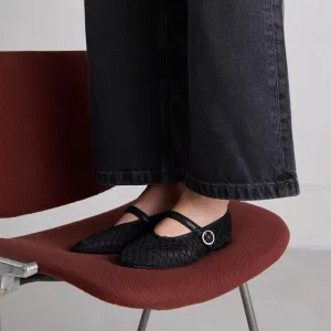 264- Deessia Mesh/cuir Noir-noir