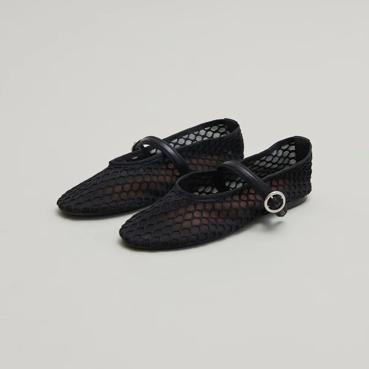 264- Deessia Mesh/cuir Noir-noir