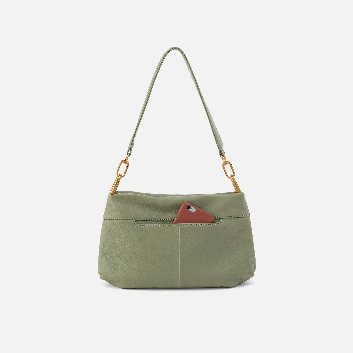 Advance Shoulder Bag In Pebbled Leather - Watercress