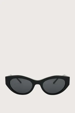 Agnes S Sunglasses - Cat Eye - Shiny Black