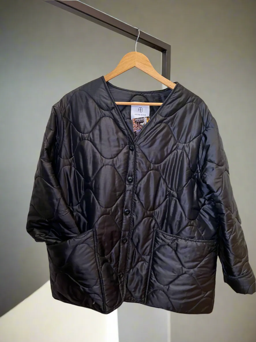 Anine Bing Black Quilted Jacket - Size Large
