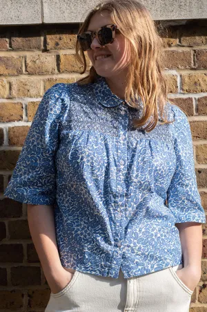 Atelier Reve Noie Blue Shirt Sleeved Blouse