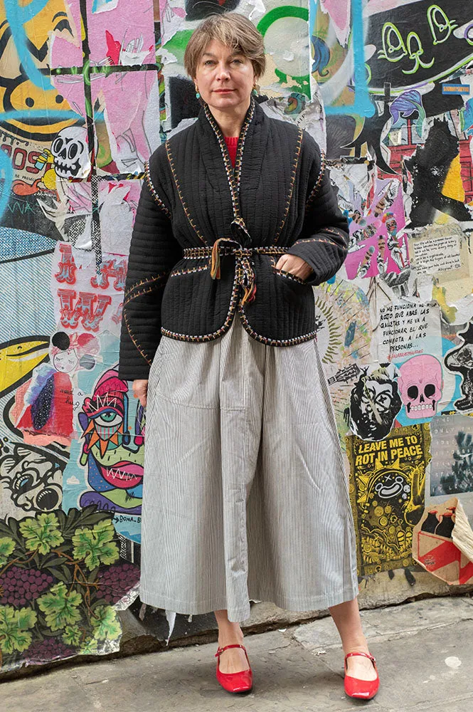 Ba&sh Cliago Black Embroidered Quilted Jacket