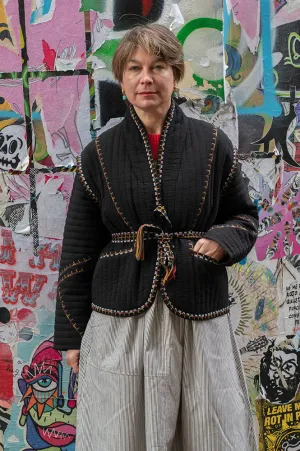 Ba&sh Cliago Black Embroidered Quilted Jacket