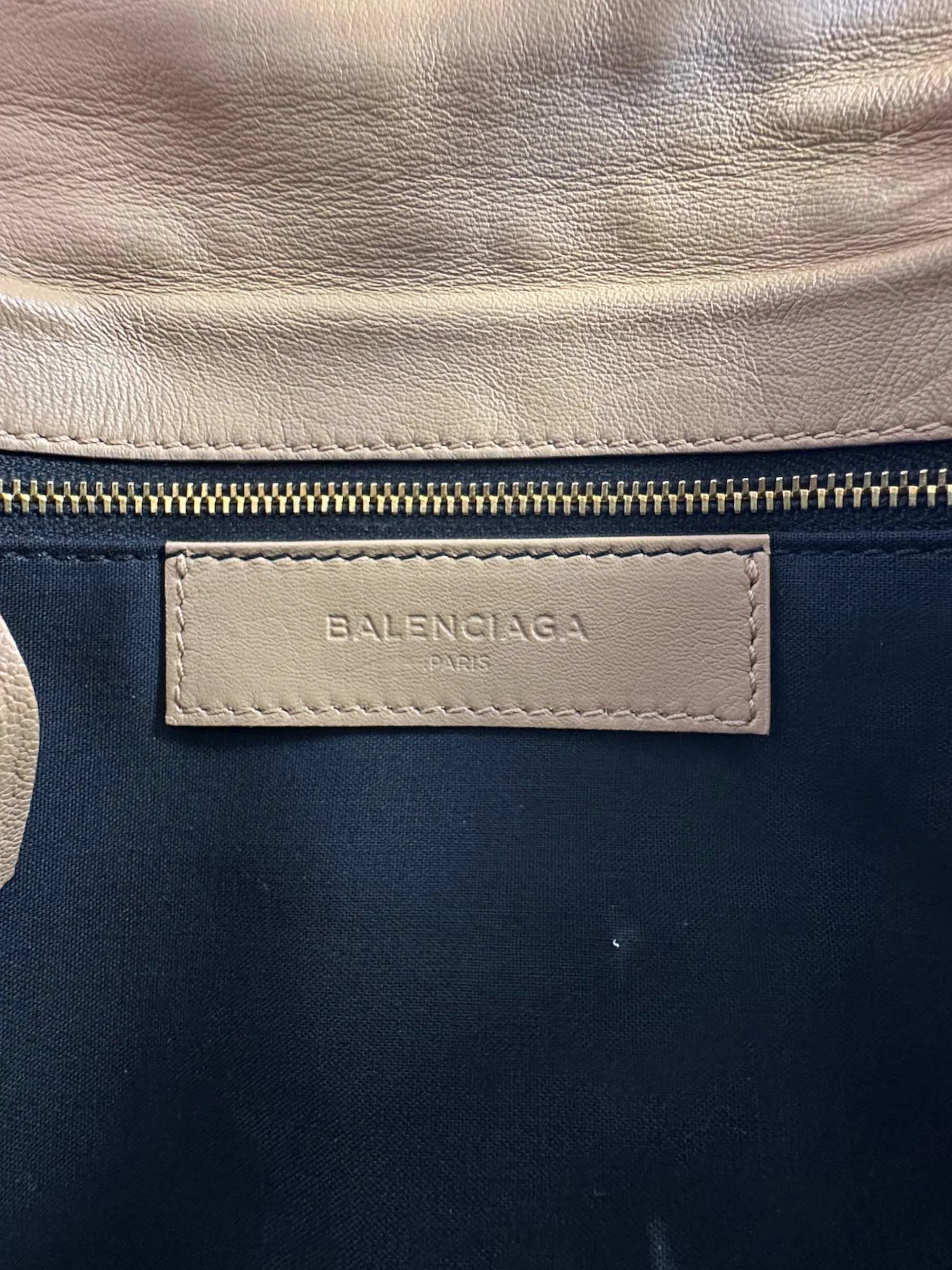 Balenciaga Beige Leather Envelope Clutch