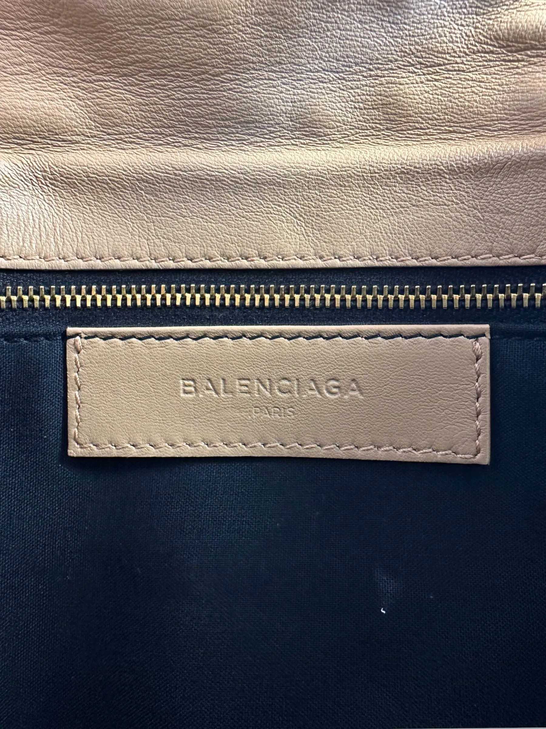 Balenciaga Beige Leather Envelope Clutch