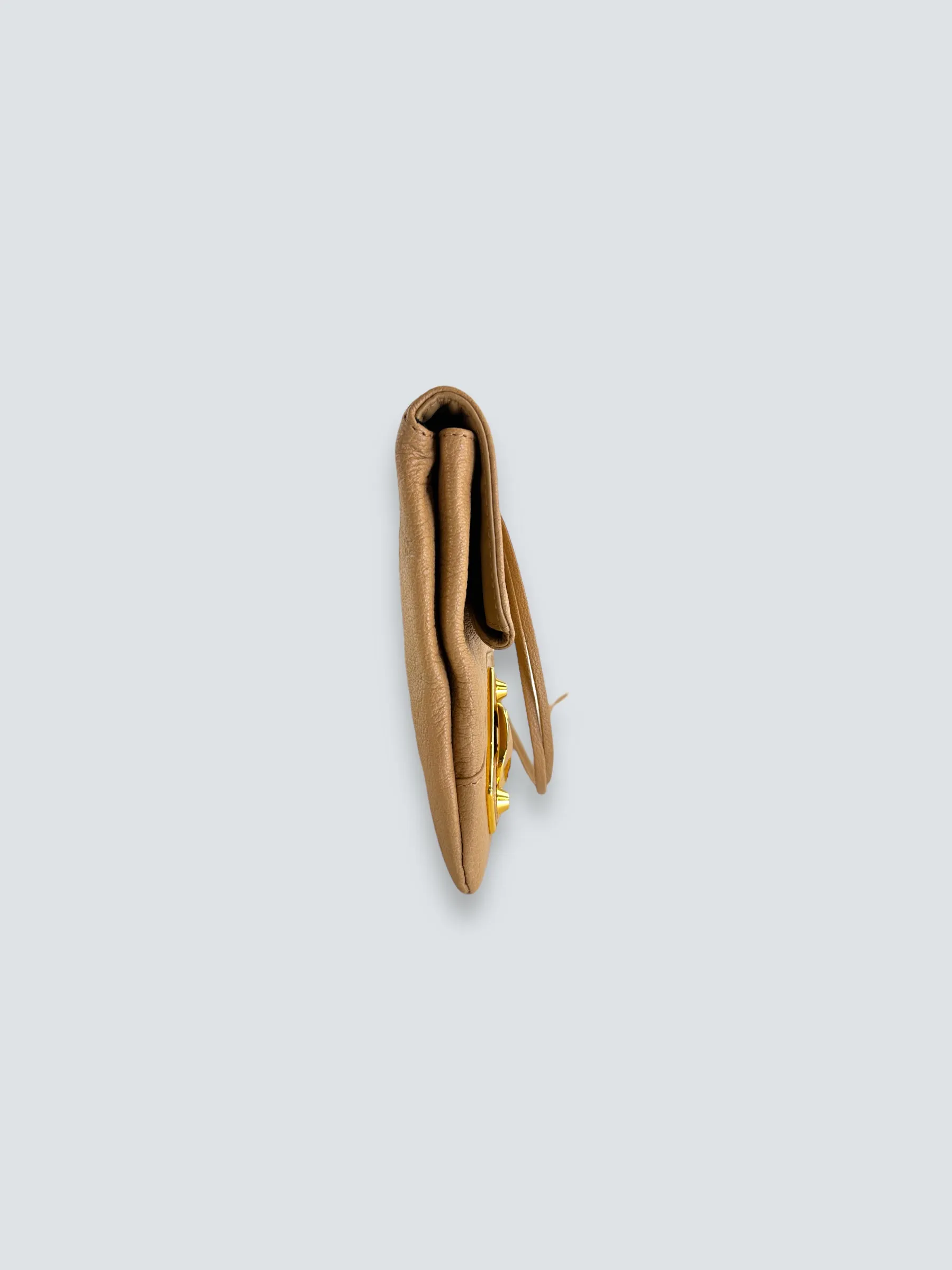 Balenciaga Beige Leather Envelope Clutch