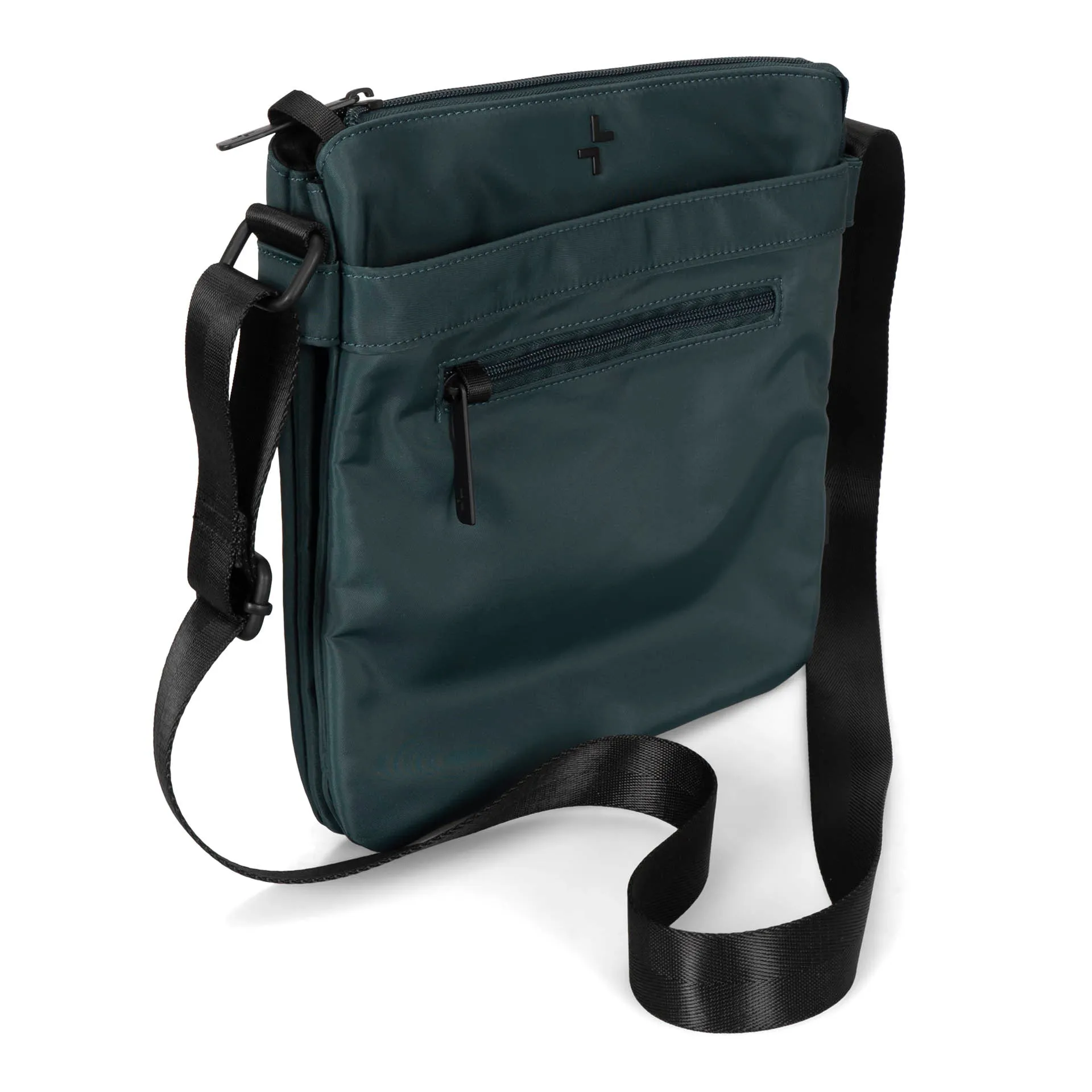 Basic Nylon RFID 2-Gusset Crossbody Bag