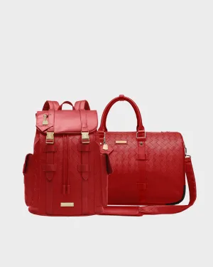 Bodega Rolling Travel Set in Red
