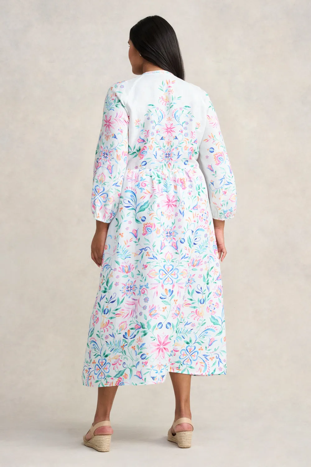 Border Print Midi Dress - Jeanne Border Print