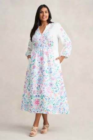 Border Print Midi Dress - Jeanne Border Print