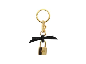 Bow and Padlock Keyring/Bag Charm - Dolomite - Black
