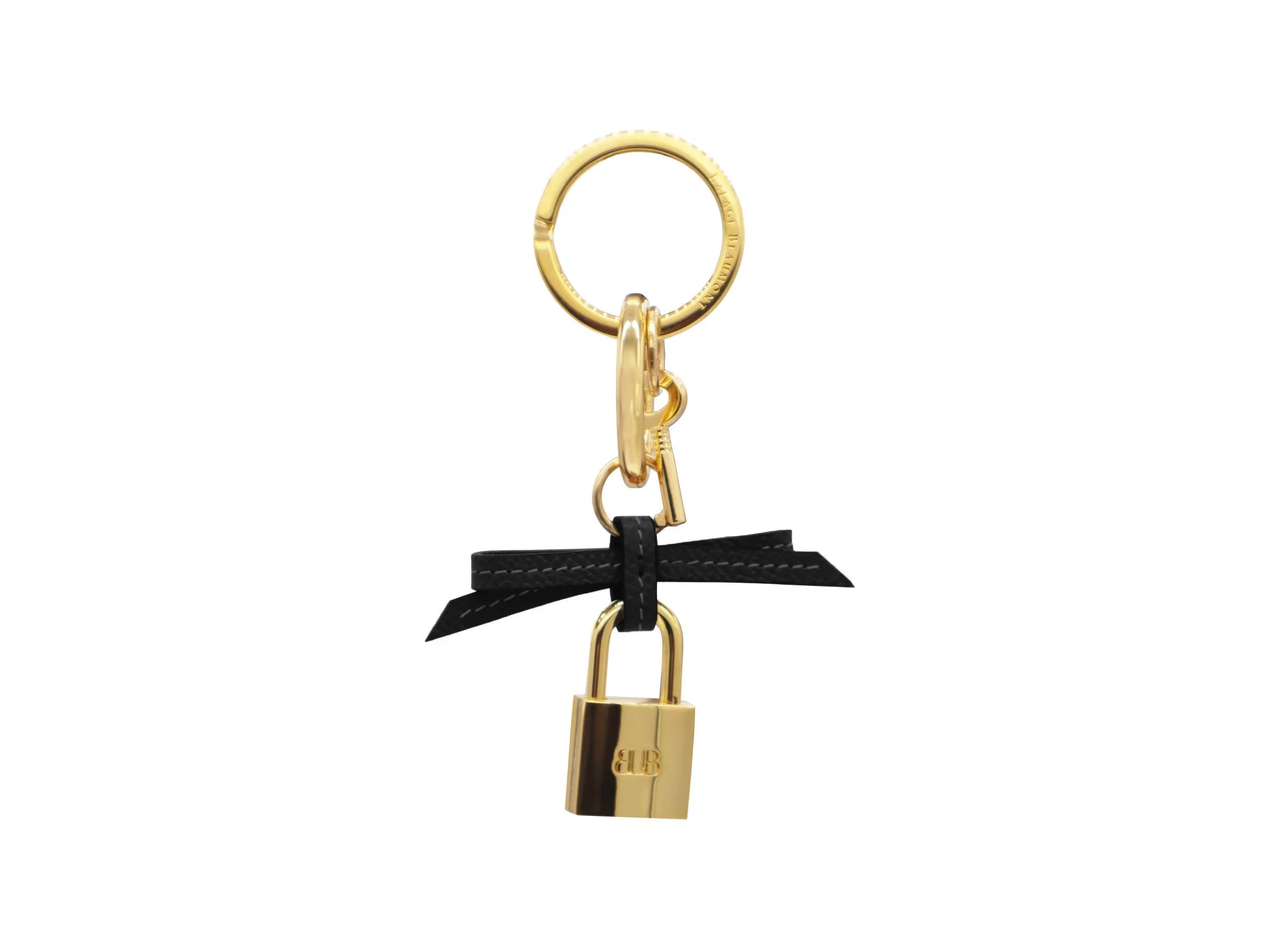 Bow and Padlock Keyring/Bag Charm - Dolomite - Black