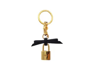 Bow and Padlock Keyring/Bag Charm - Orinoco - Black