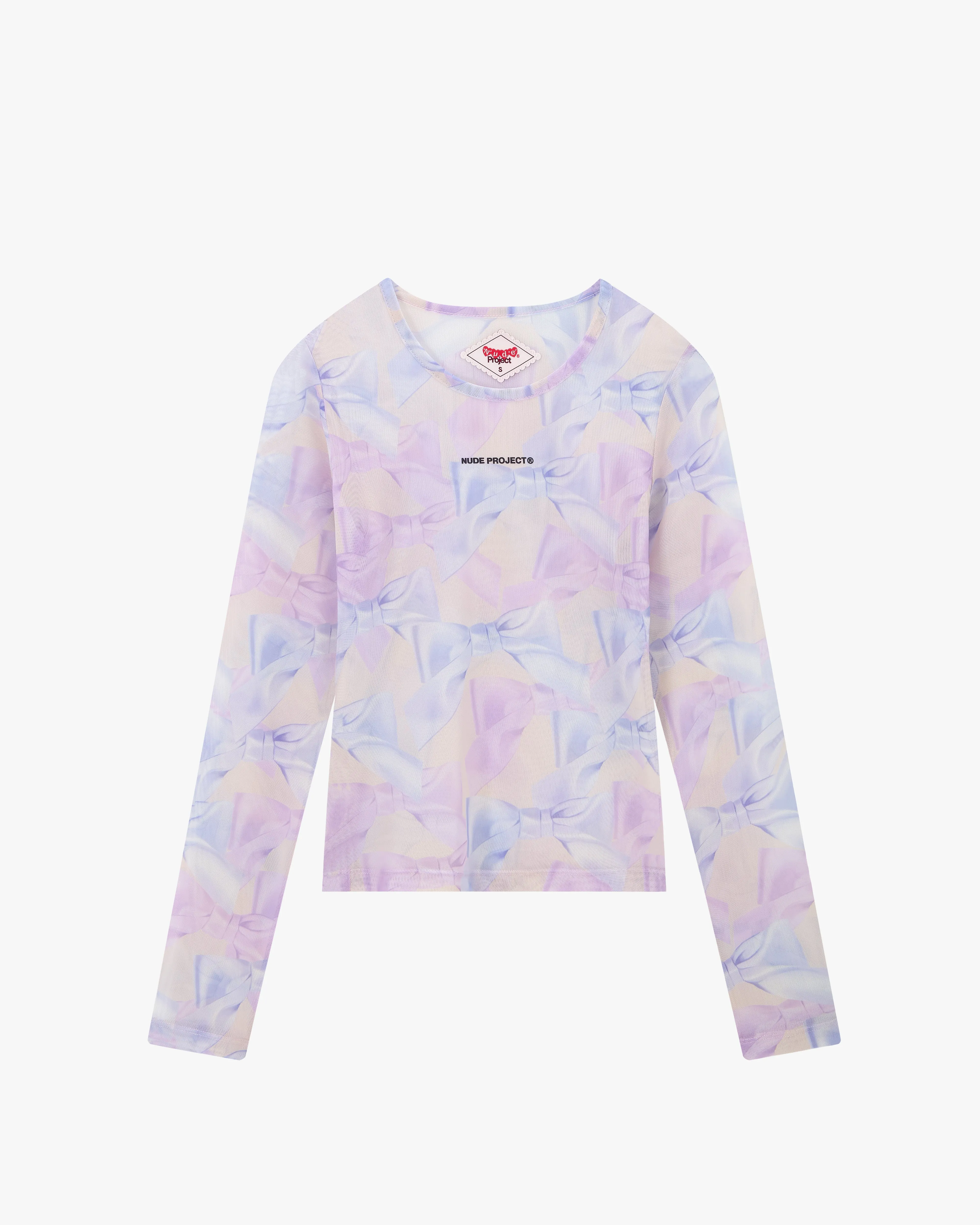 Bow Mesh Top Lilac