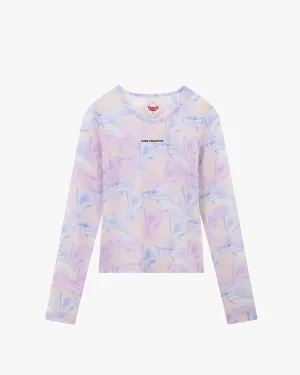 Bow Mesh Top Lilac