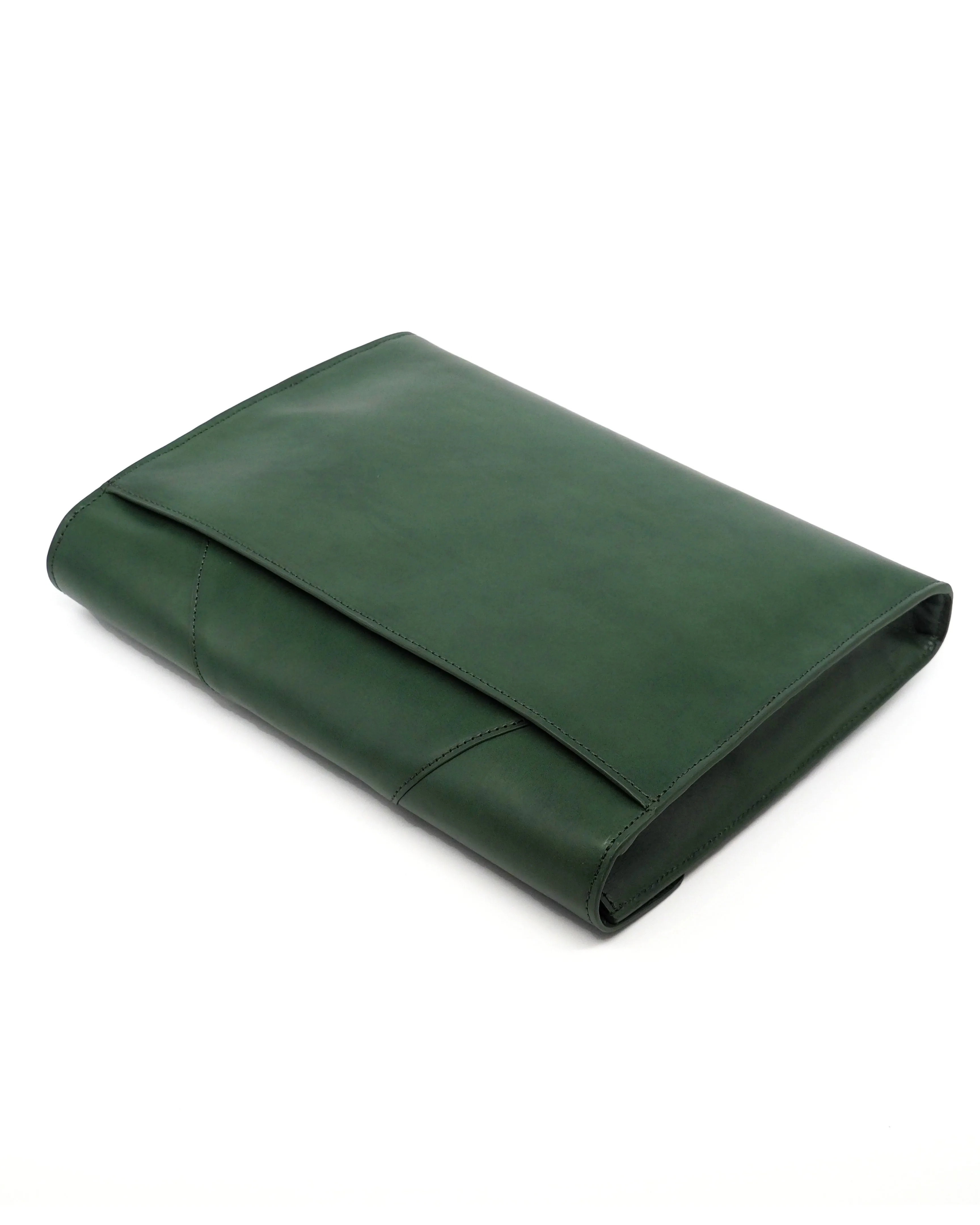 Brass Lock Leather Portfolio (Emerald Green)