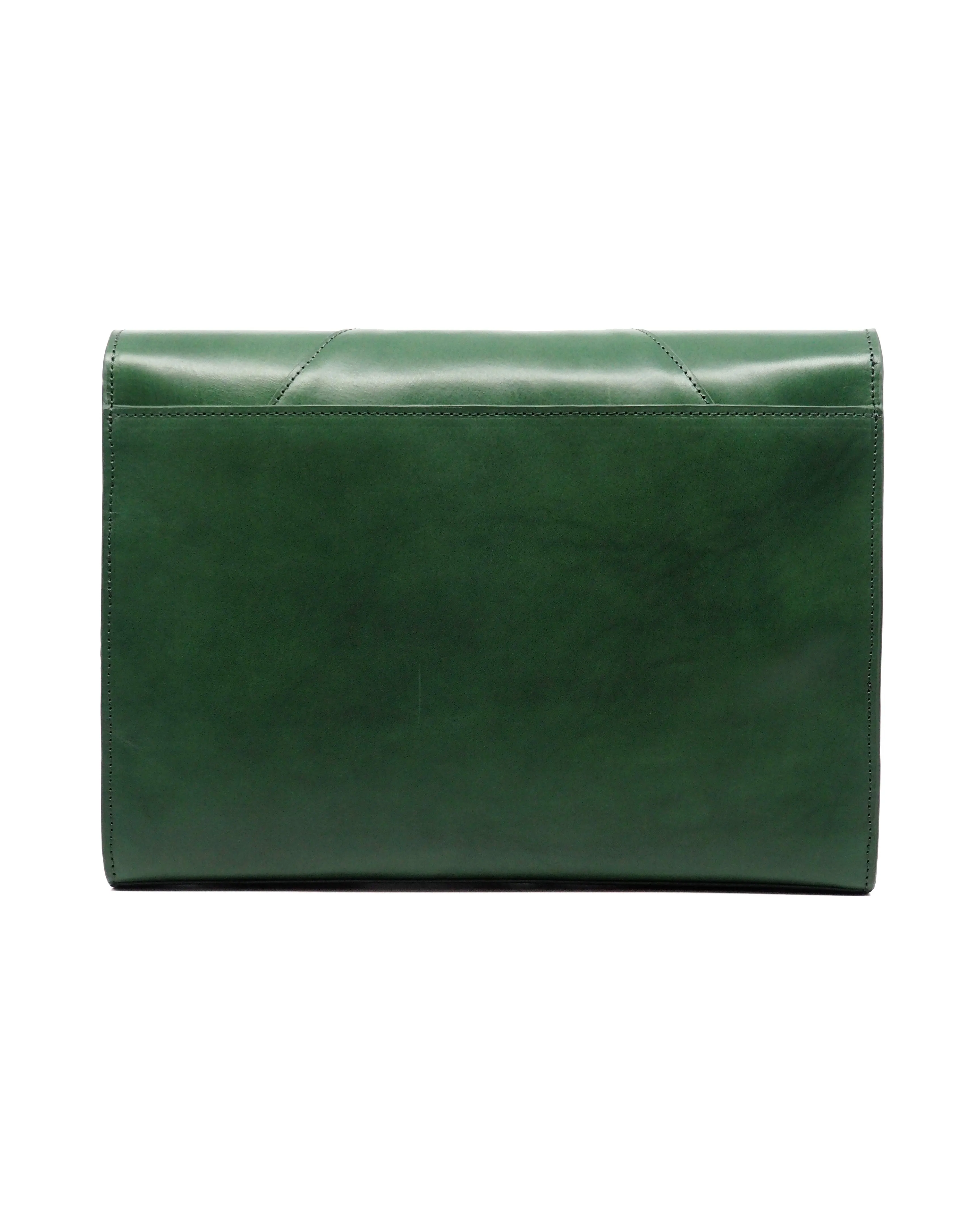 Brass Lock Leather Portfolio (Emerald Green)