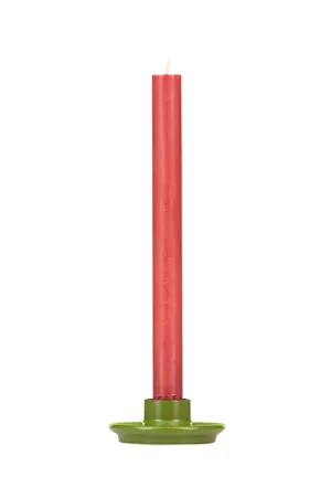 British Colour Standard Olive Wooden Candleholder