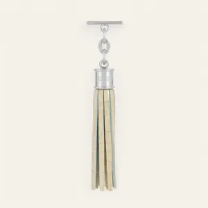 Capsule Tassel | Cream Patent Croc with Silver hardware