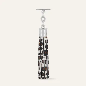 Capsule Tassel | Leopard Cream with Silver hardware