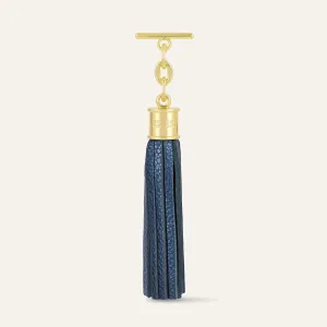 Capsule Tassel | Metallic Navy with Gold hardware