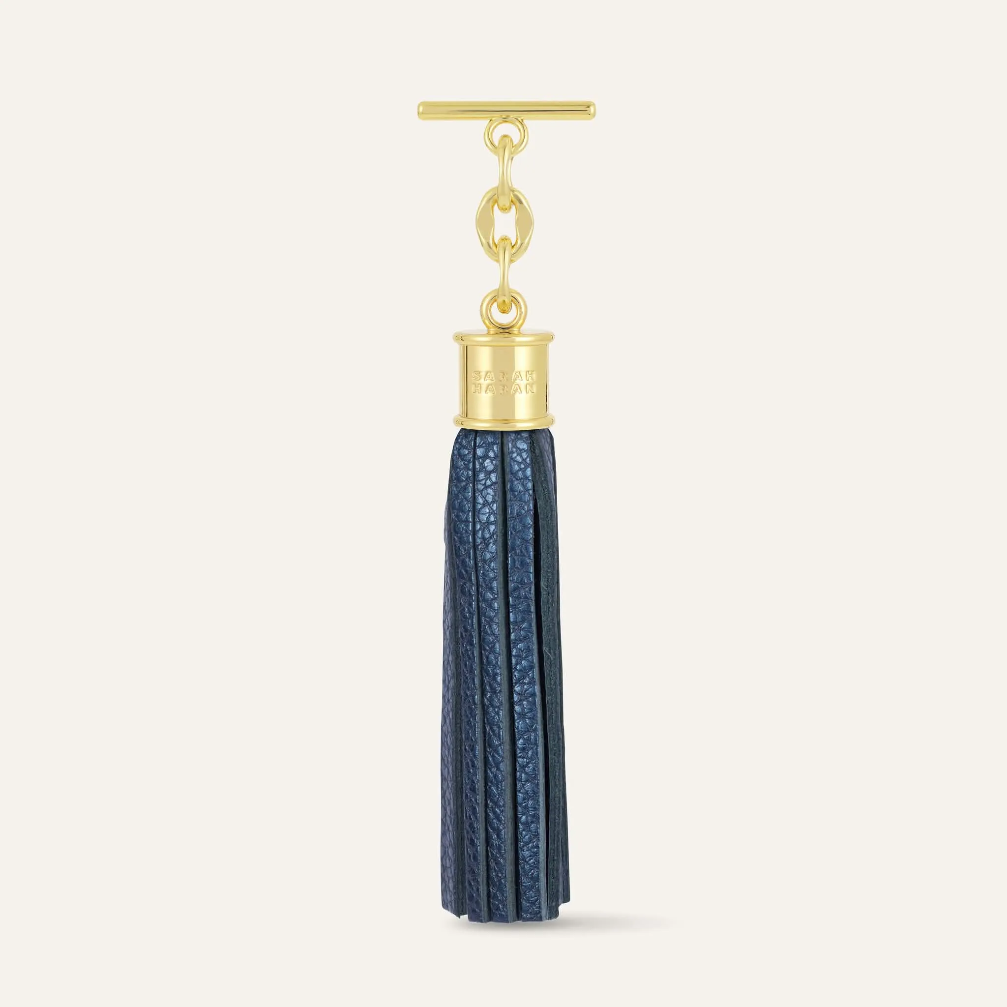 Capsule Tassel | Metallic Navy with Gold hardware