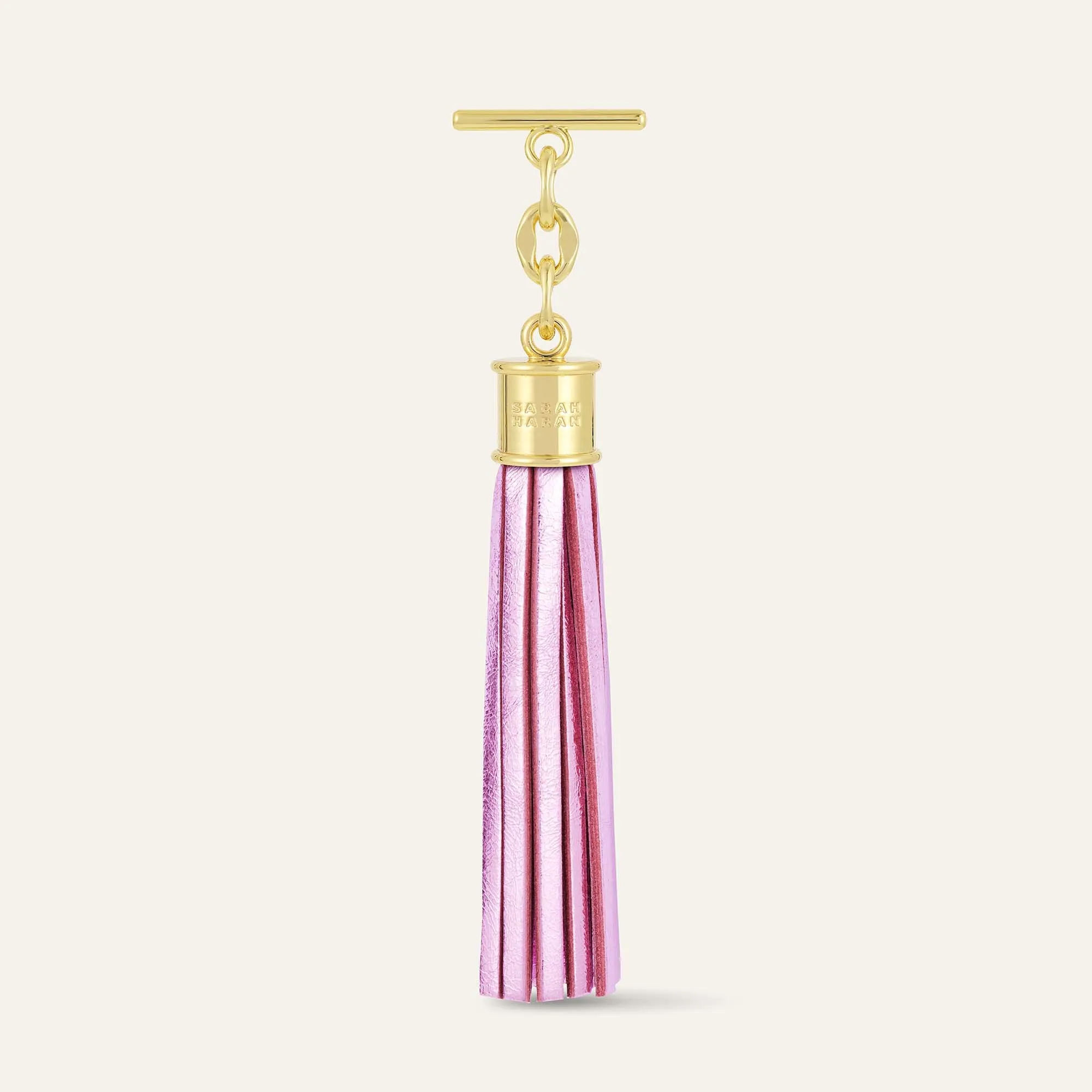 Capsule Tassel | Metallic Pink with Gold hardware