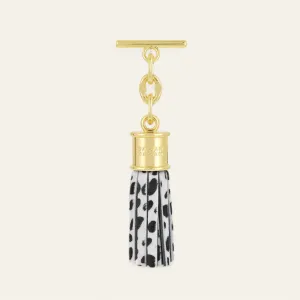 Capsule Tassel Mini | Dalmatian with Gold hardware