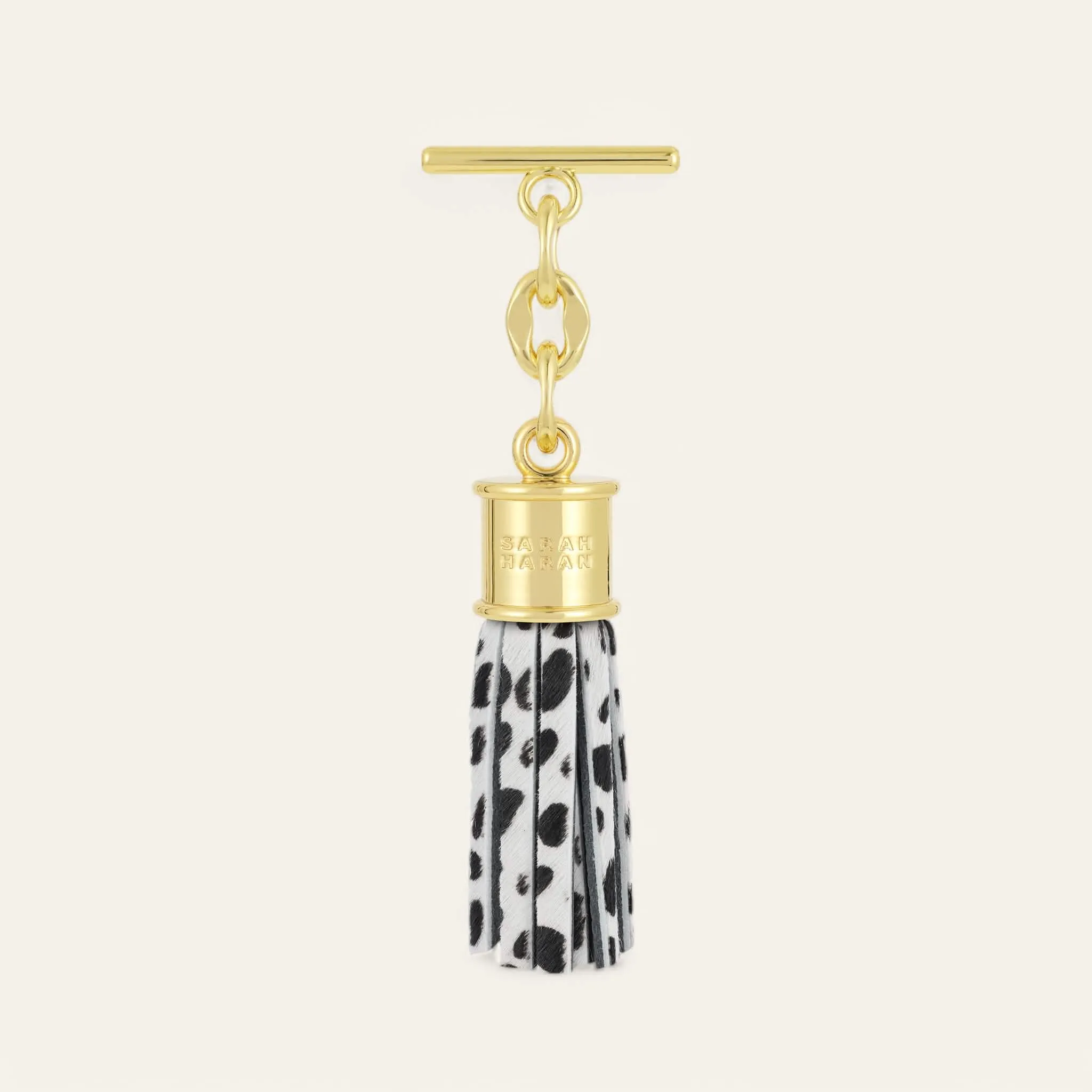 Capsule Tassel Mini | Dalmatian with Gold hardware
