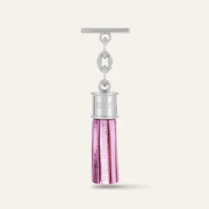 Capsule Tassel Mini | Metallic Pink with Silver hardware