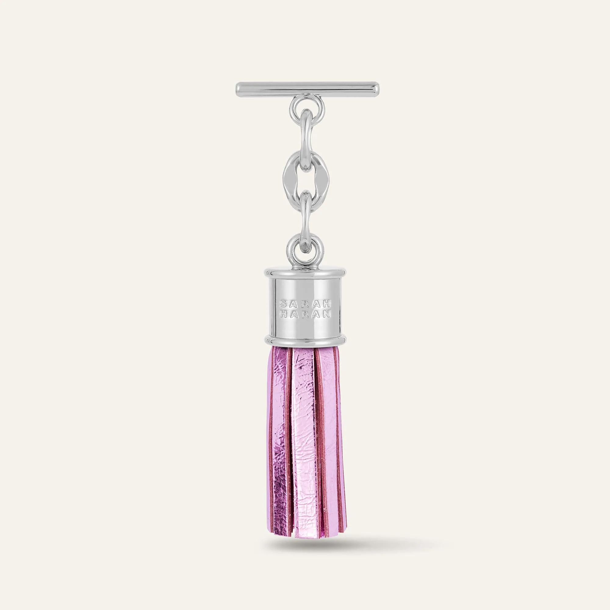 Capsule Tassel Mini | Metallic Pink with Silver hardware
