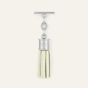Capsule Tassel Mini | White Iced Shimmer with Silver hardware