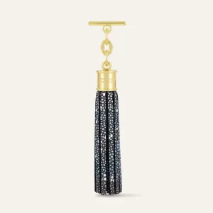 Capsule Tassel | Multi-Colour Shagreen with Gold hardware