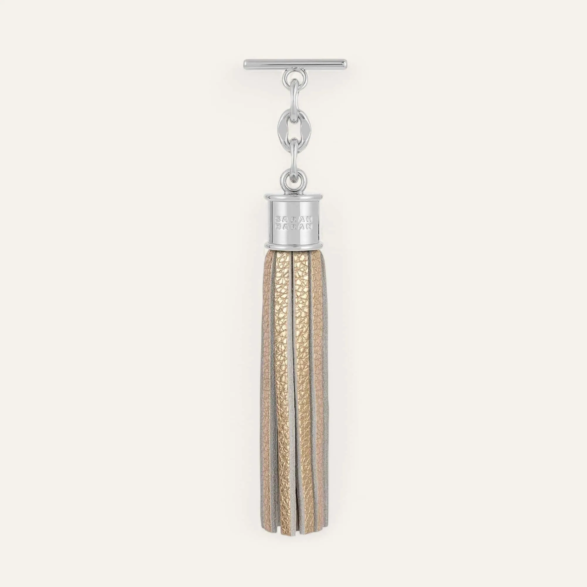 Capsule Tassel | Shimmer Metallic Gold with Silver hardware