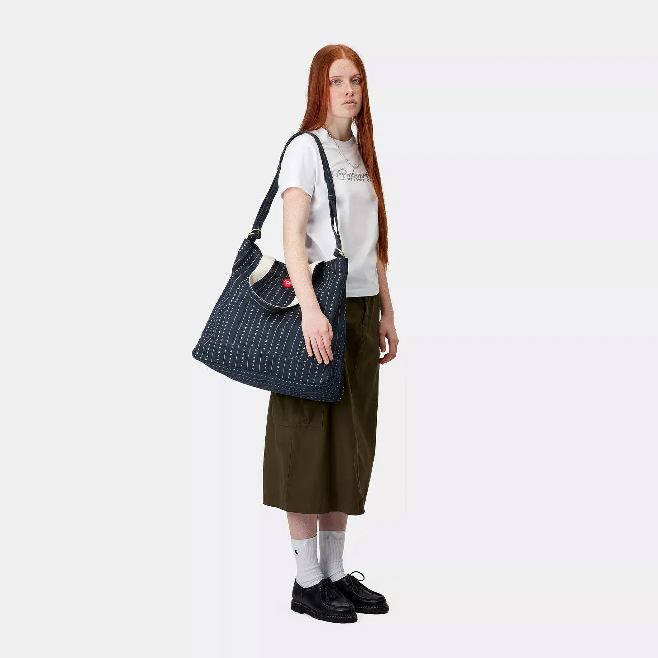 Carhartt WIP Drewe Tote Big Heart C Pinstripe / Ink / Natural