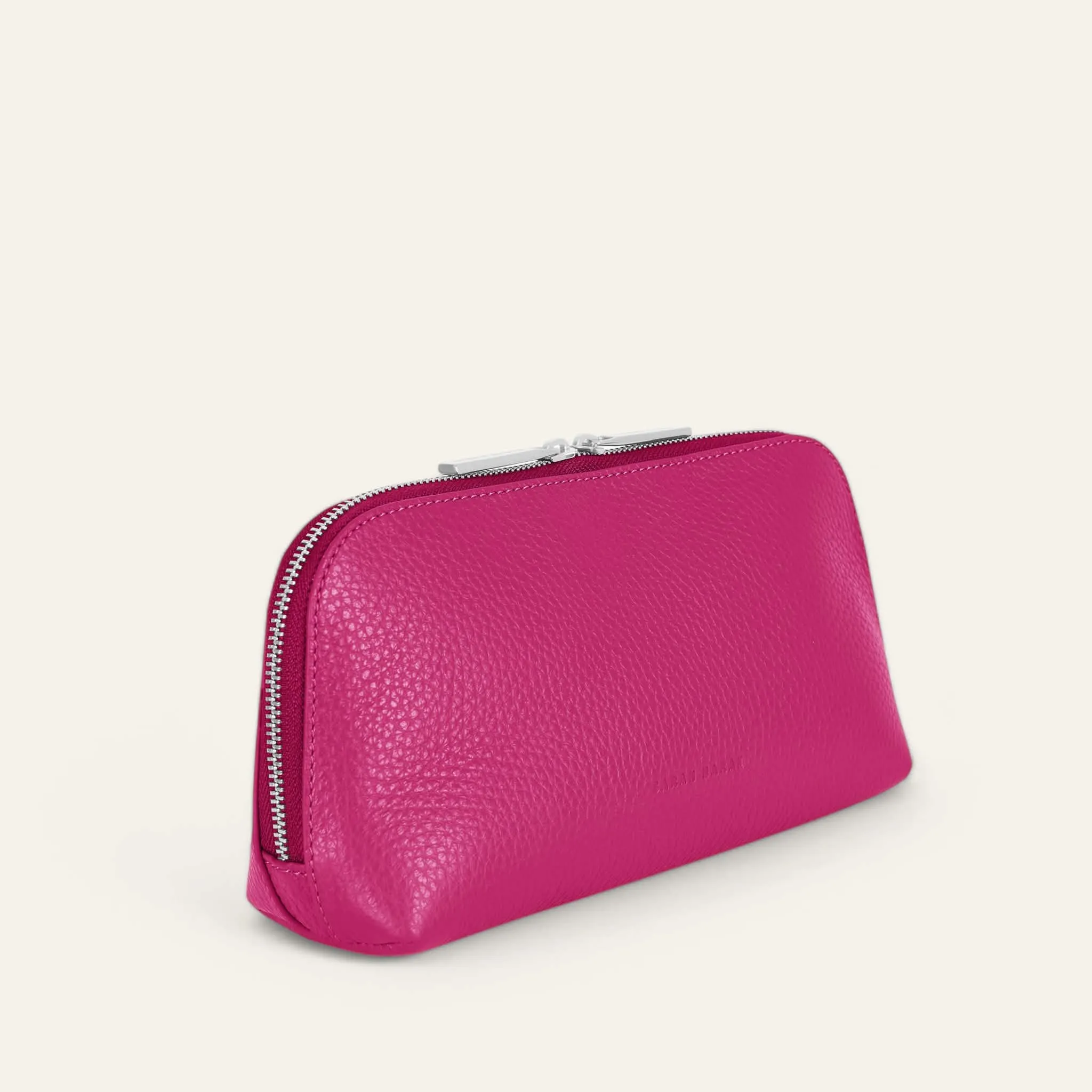 Carnation Cosmetic Bag | Orchid with Silver hardware (Small)