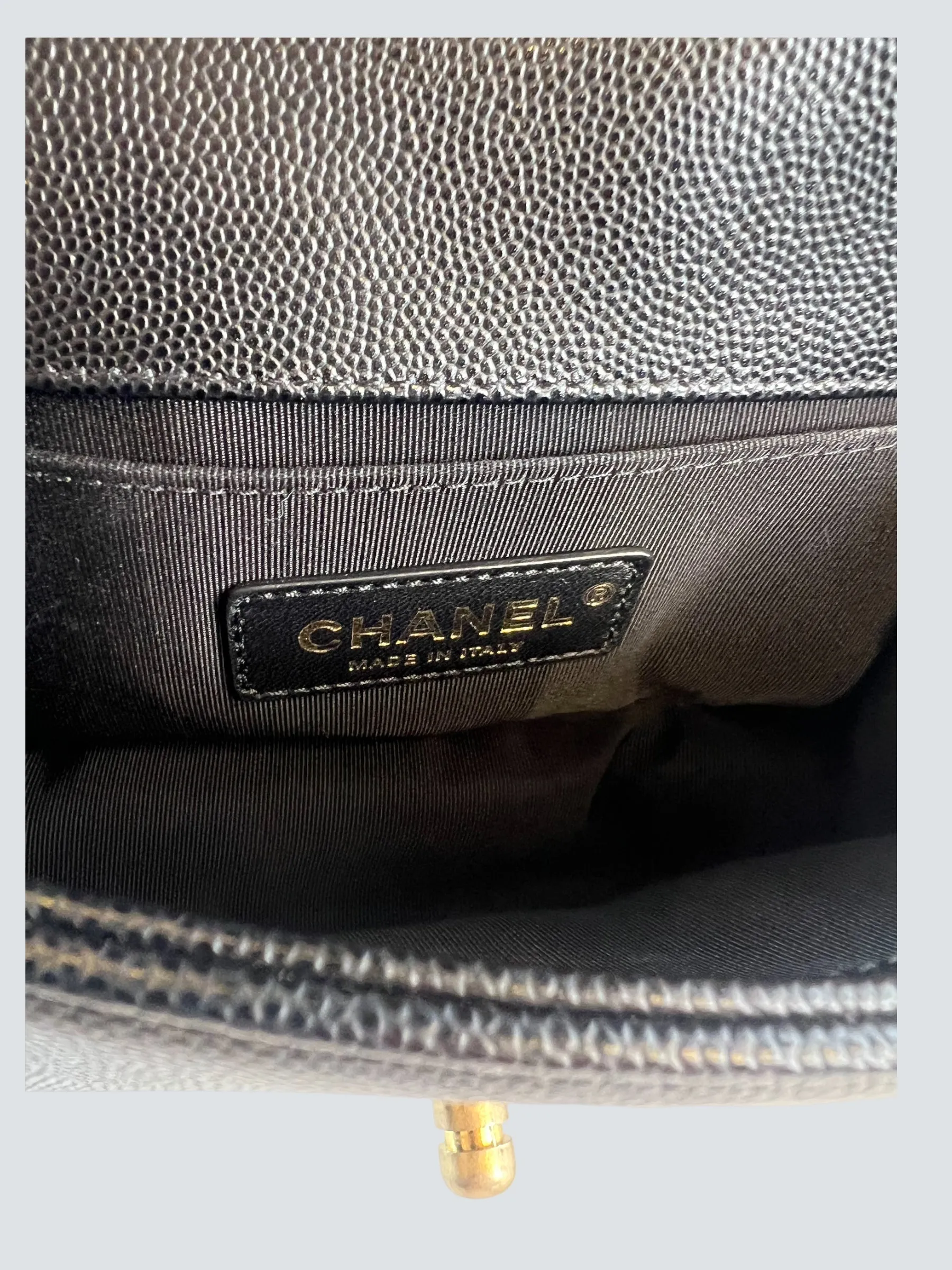 Chanel Black Caviar Leather Mini Boy Crossbody