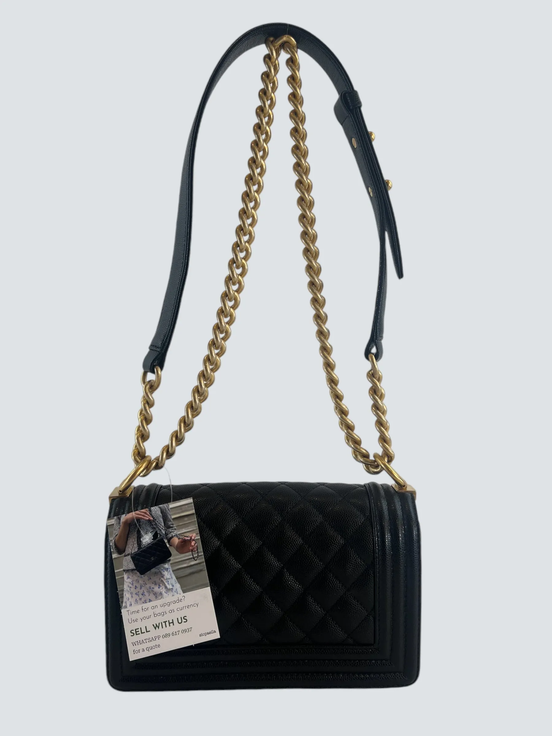 Chanel Black Caviar Leather Mini Boy Crossbody