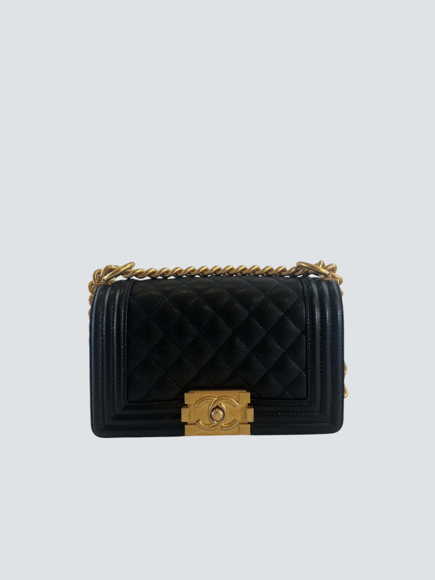 Chanel Black Caviar Leather Mini Boy Crossbody