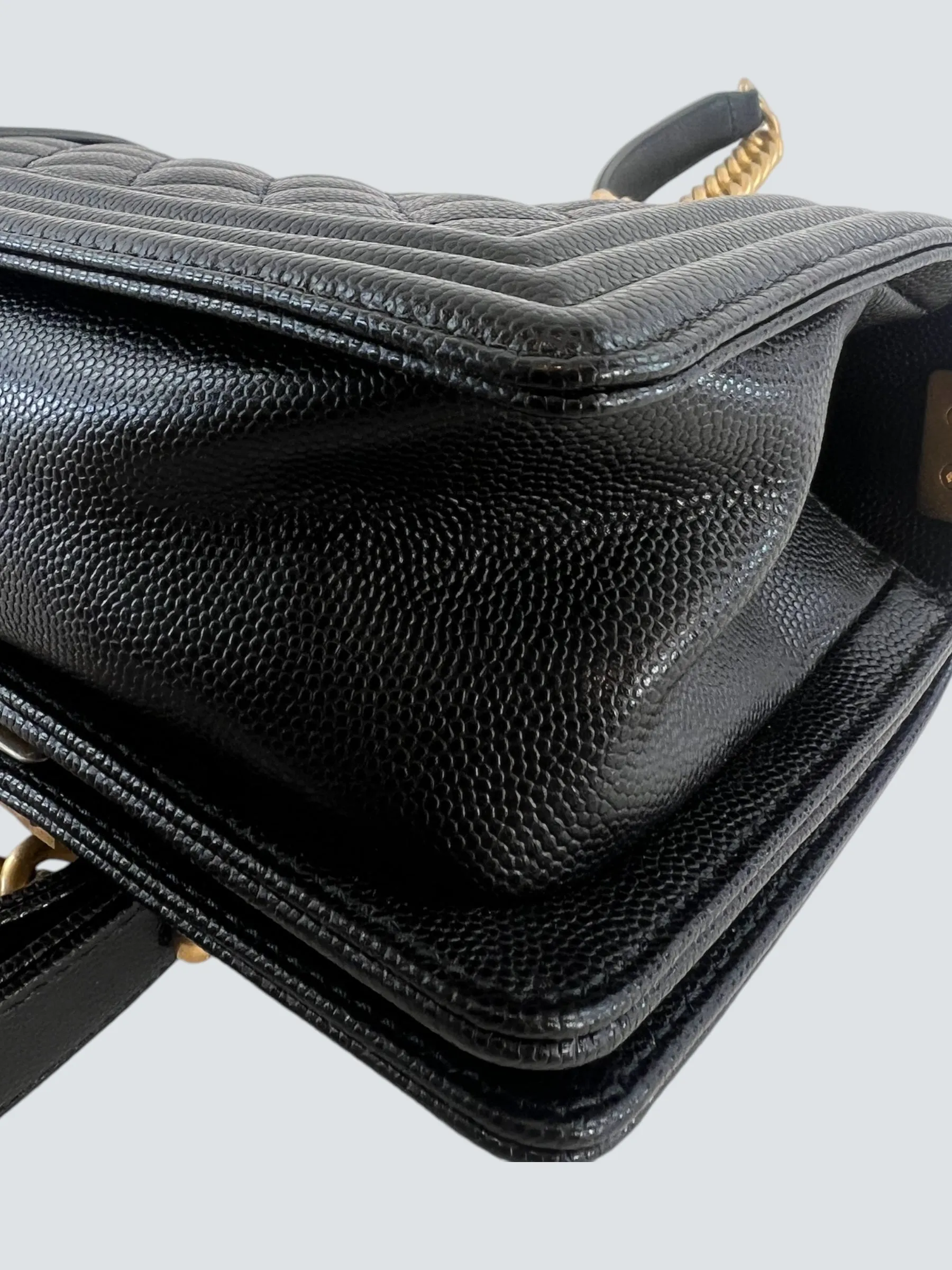 Chanel Black Caviar Leather Mini Boy Crossbody