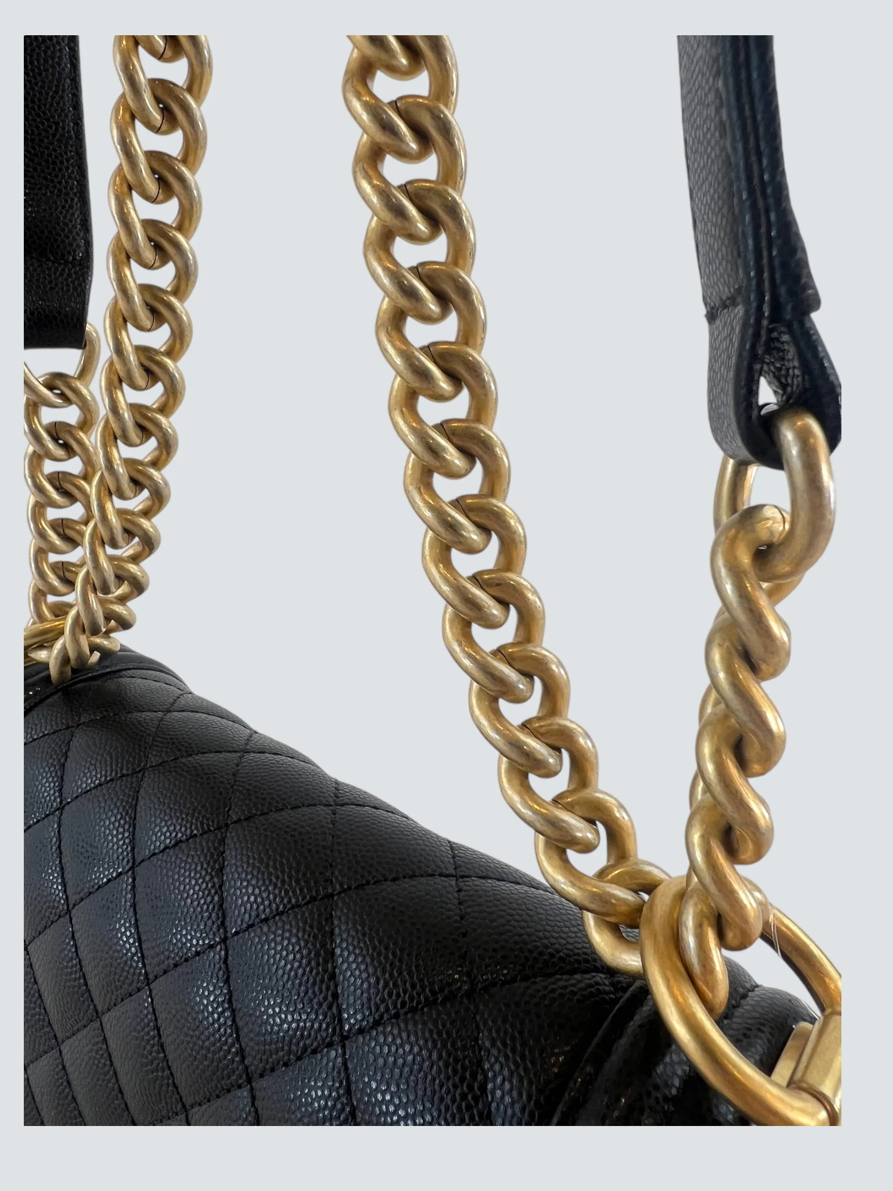 Chanel Black Caviar Leather Mini Boy Crossbody