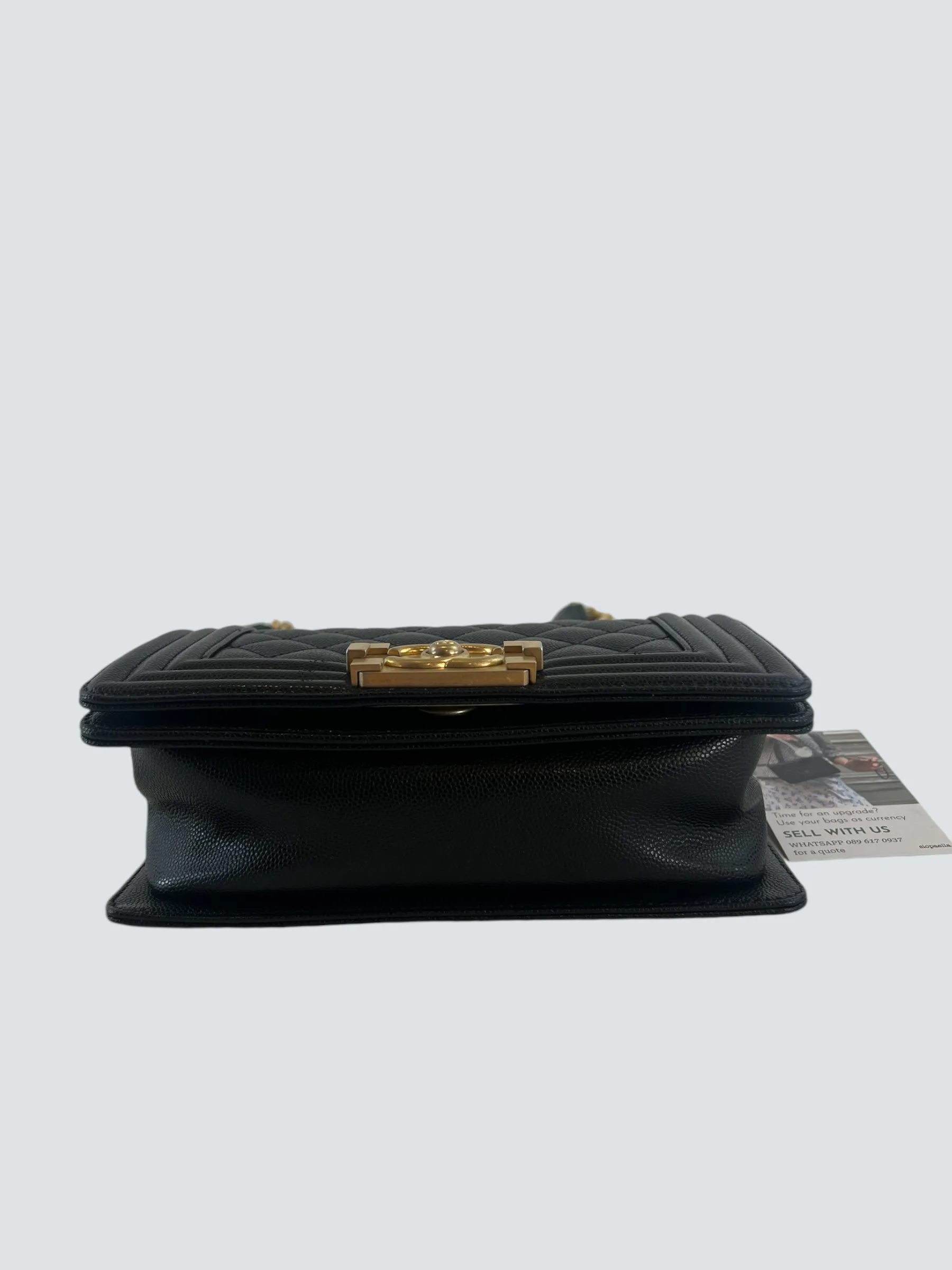 Chanel Black Caviar Leather Mini Boy Crossbody