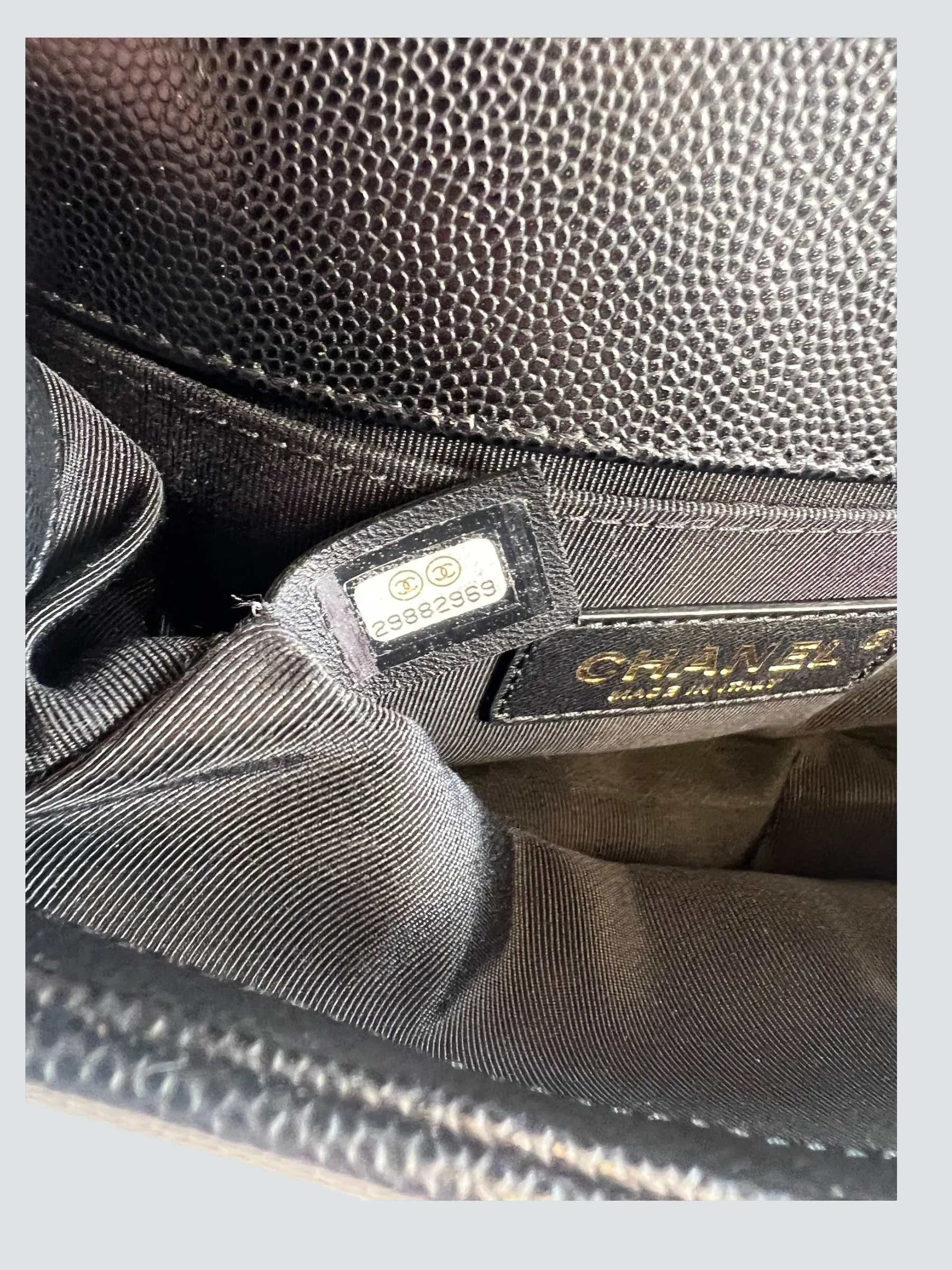 Chanel Black Caviar Leather Mini Boy Crossbody