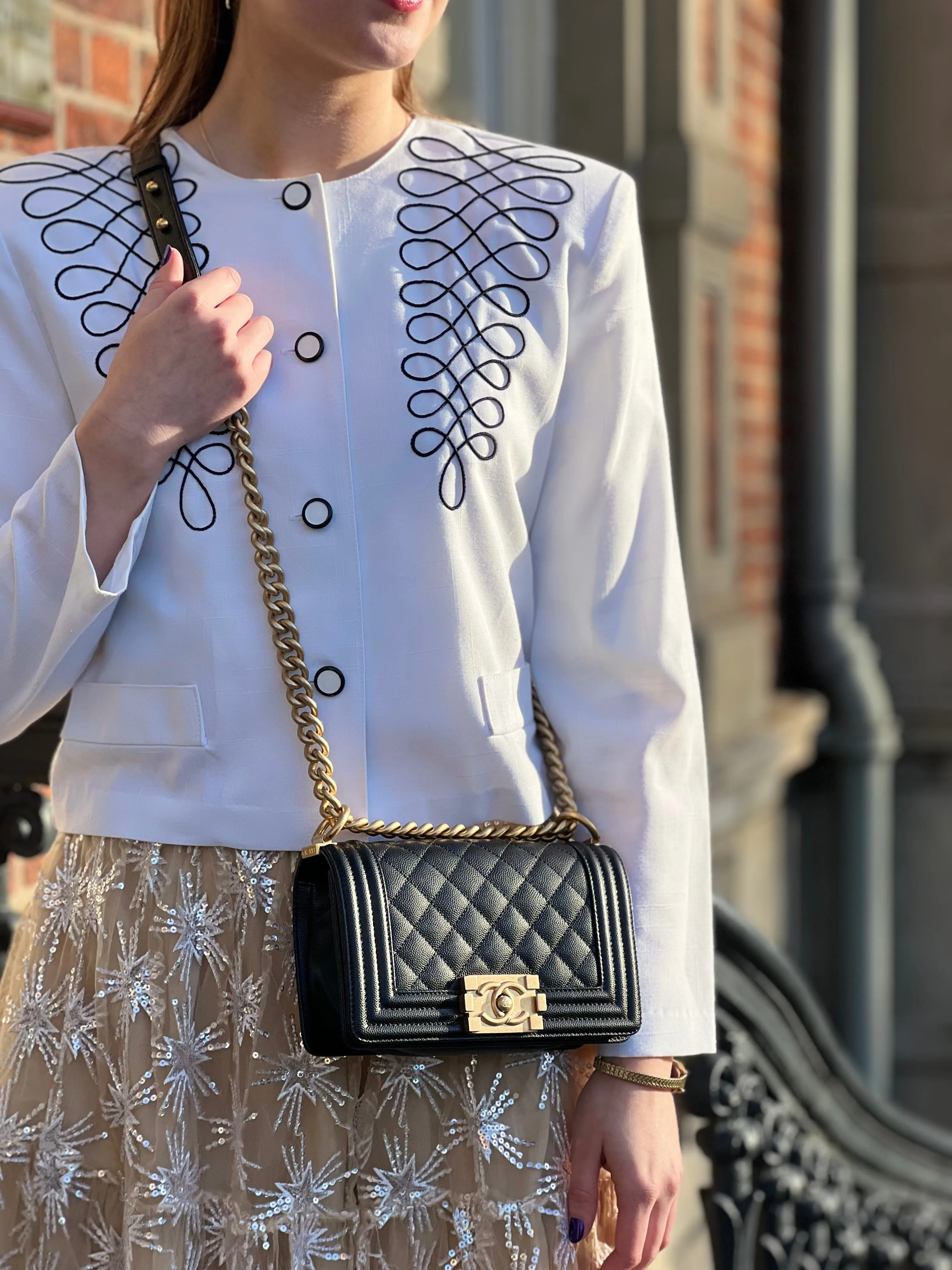 Chanel Black Caviar Leather Mini Boy Crossbody