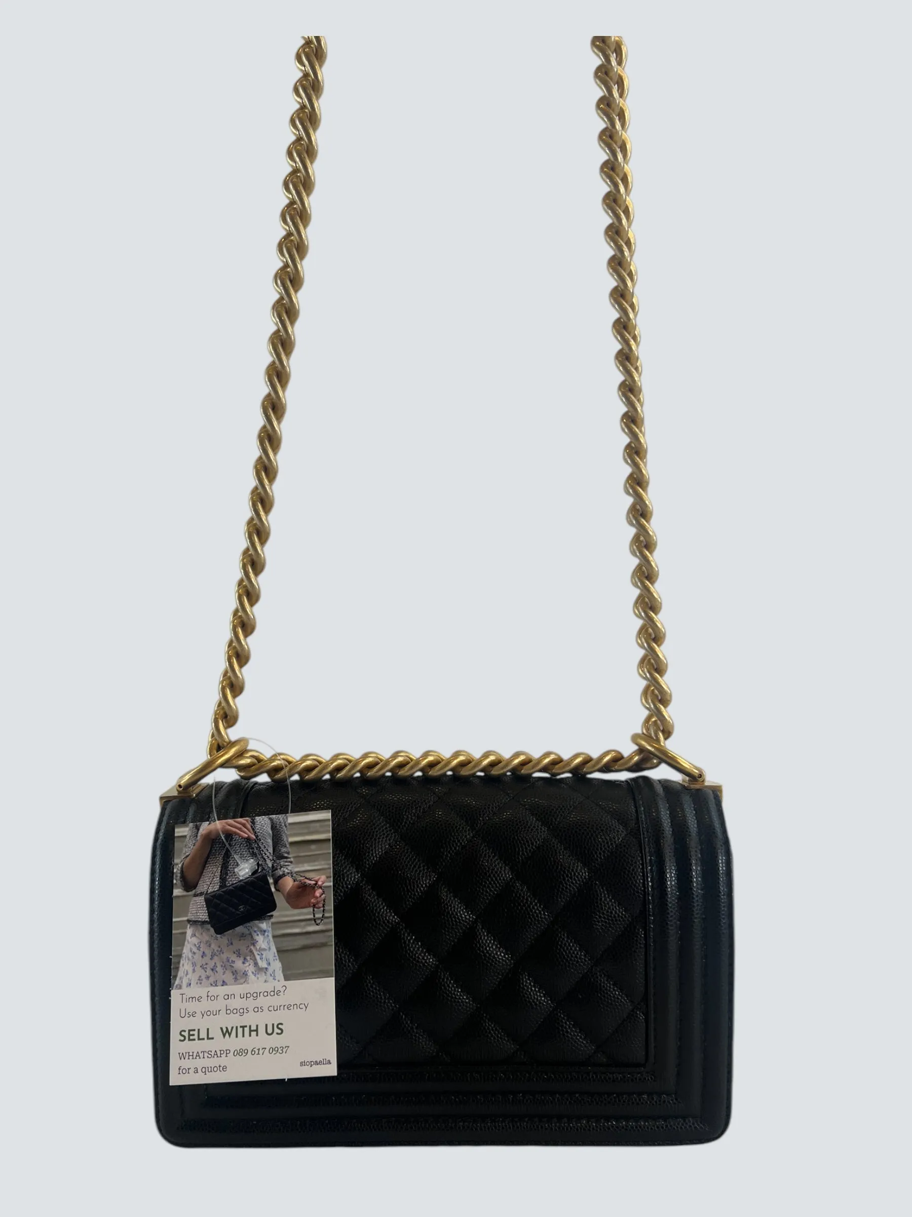 Chanel Black Caviar Leather Mini Boy Crossbody