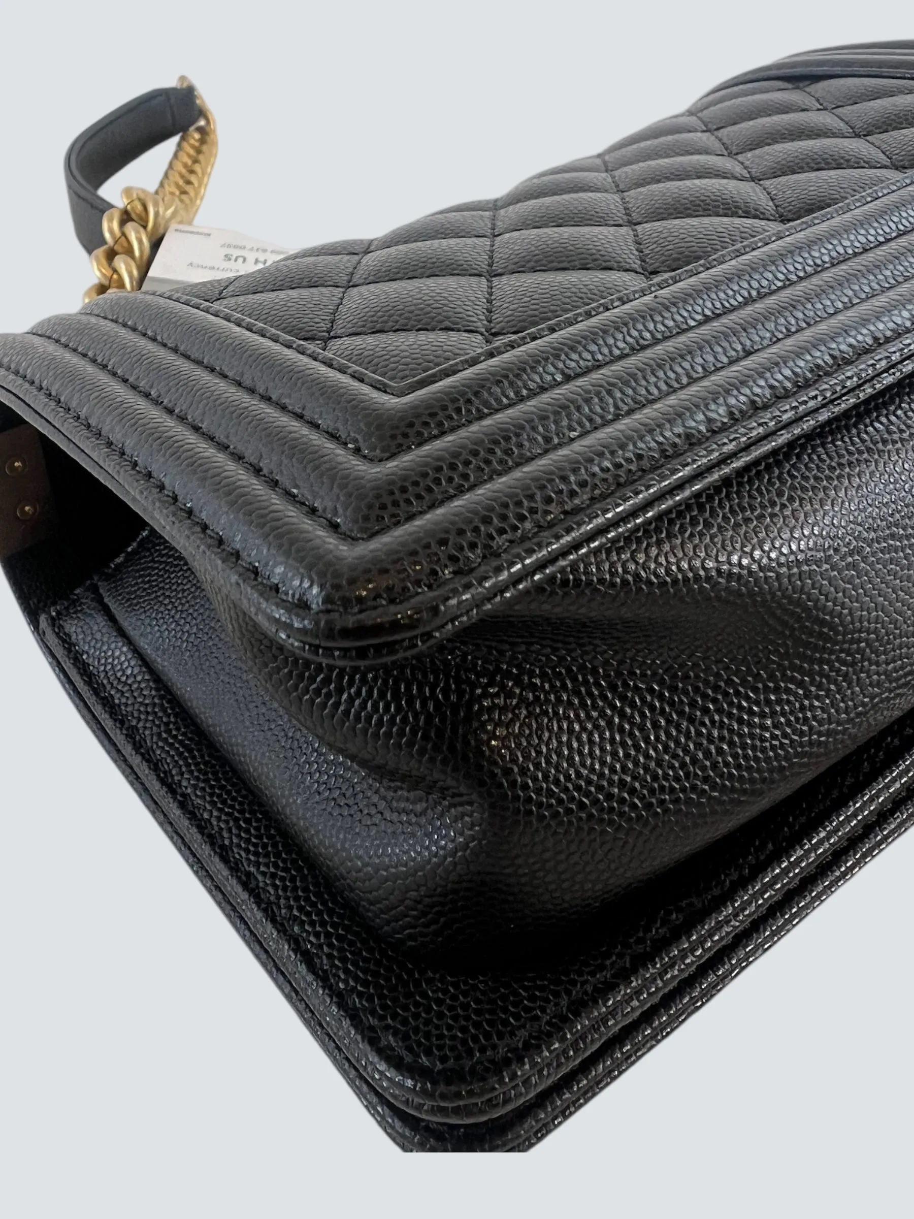 Chanel Black Caviar Leather Mini Boy Crossbody