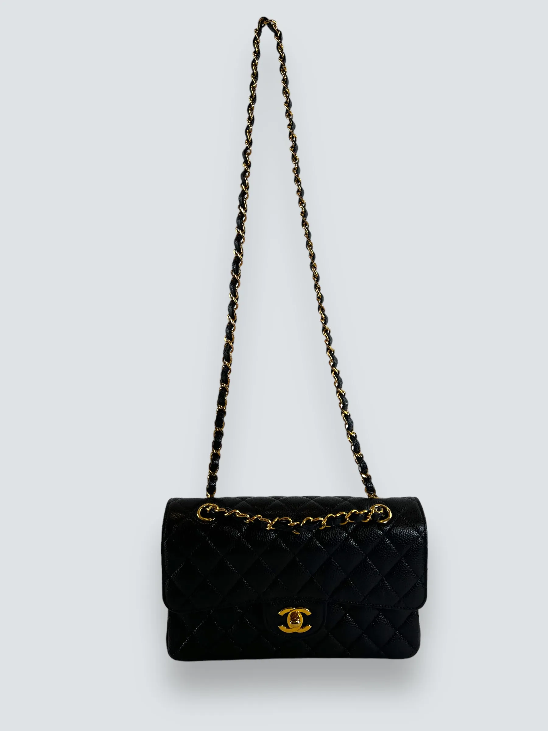 Chanel Black Caviar Leather Small Double Flap