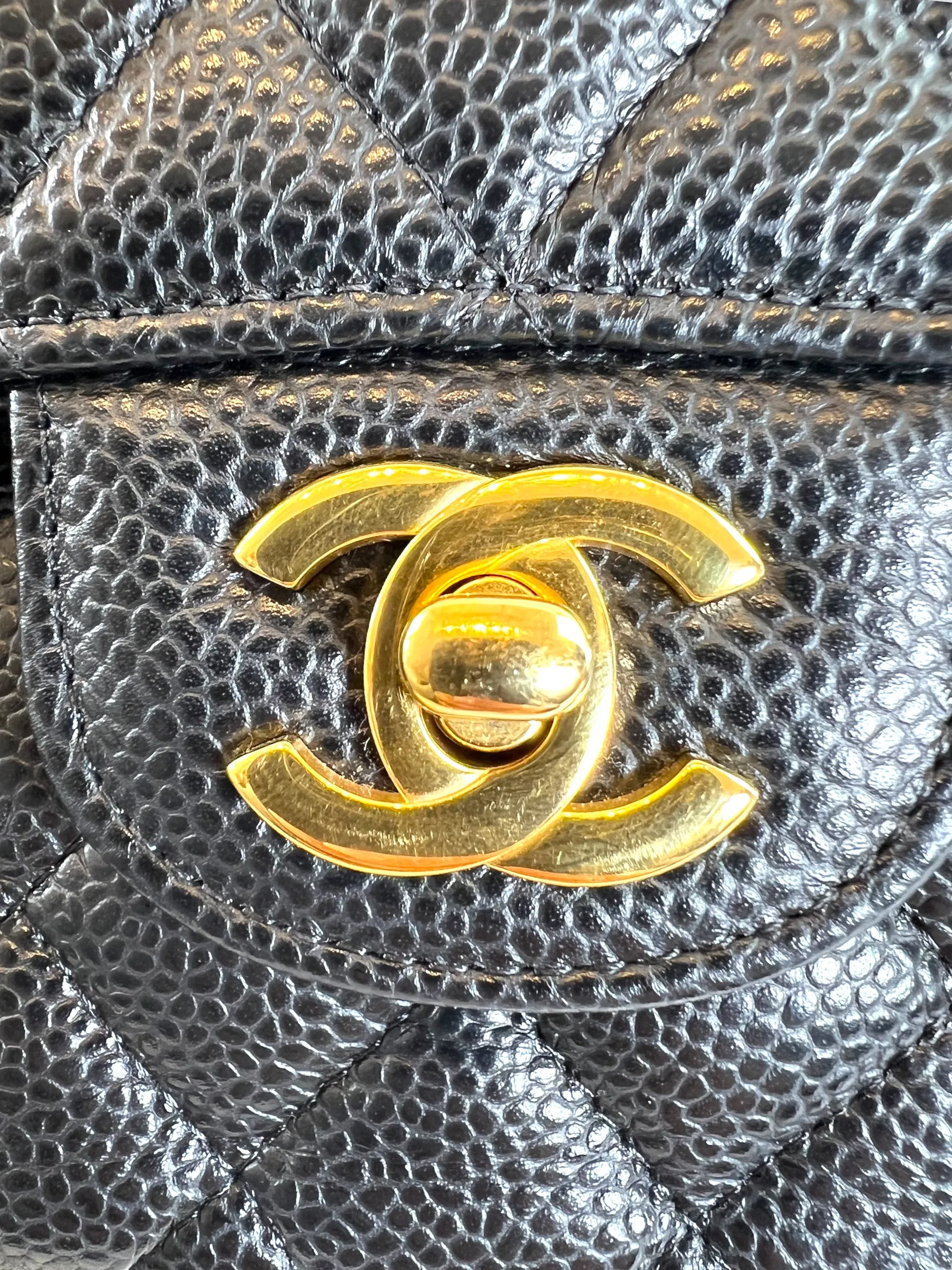 Chanel Black Caviar Leather Small Double Flap
