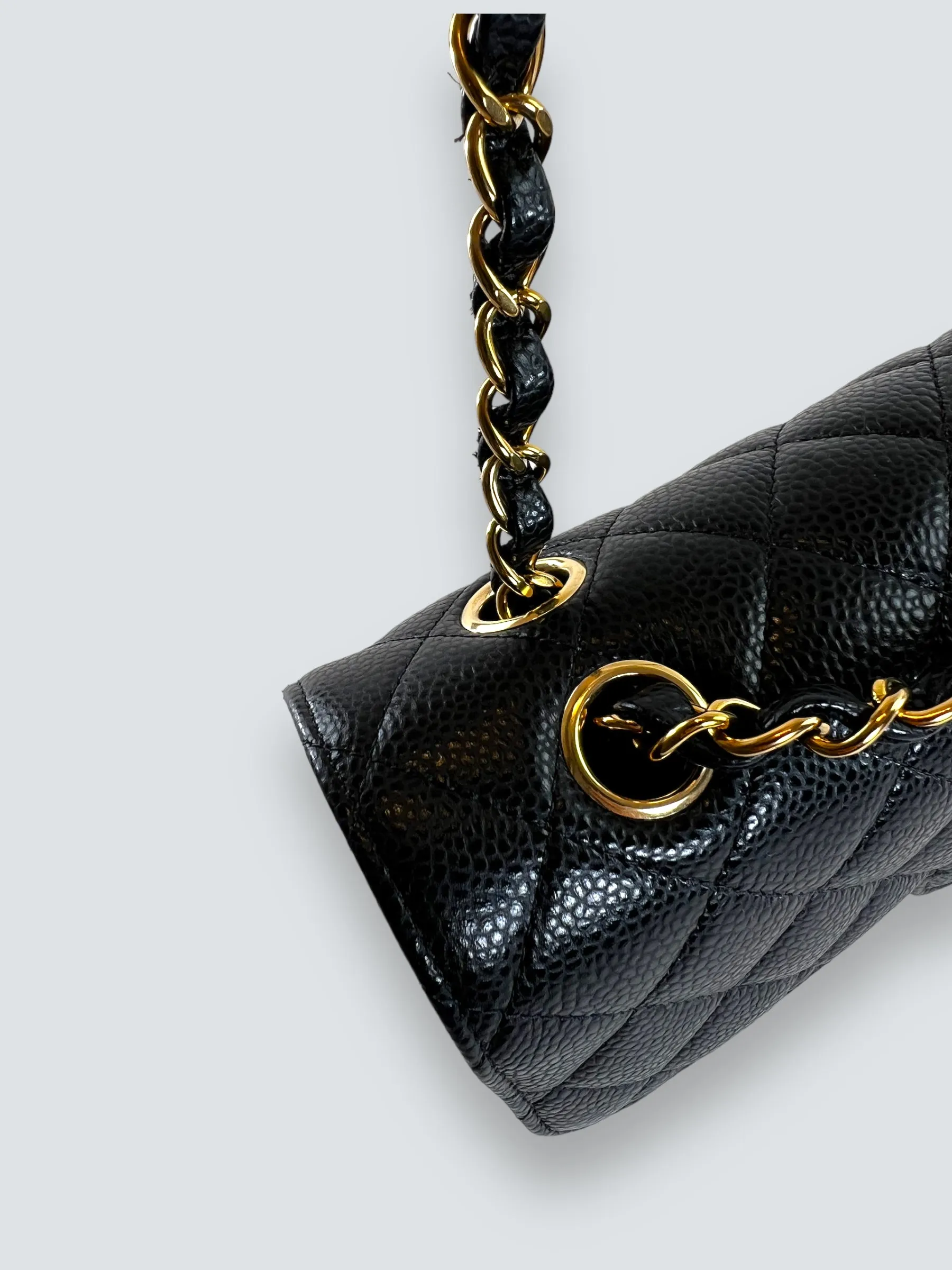 Chanel Black Caviar Leather Small Double Flap